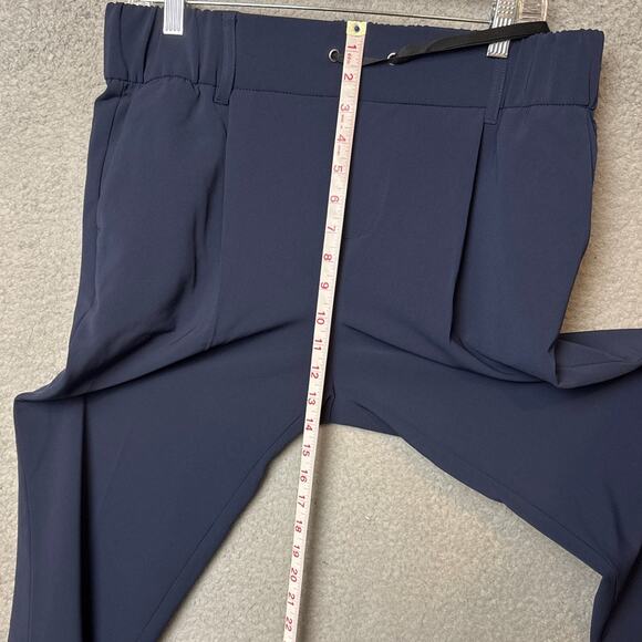 ATM Anthony Thomas Melillo Micro Twill Pants Navy Blue Pull On Cropped Size L - Picture 5 of 8